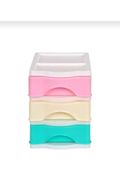 Organizer Çekmeceli 3 Lü Kare Plastik Renkli Tasarım ile Şık Düzenleme fiyatları