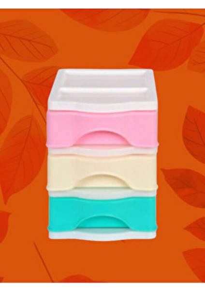 Organizer Çekmeceli 3 Lü Kare Plastik Renkli Tasarım ile Şık Düzenleme modelleri