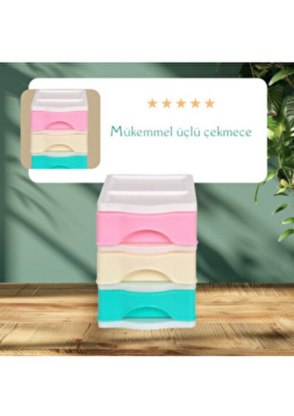 Organizer Çekmeceli 3 Lü Kare Plastik Renkli Tasarım ile Şık Düzenleme fırsatları