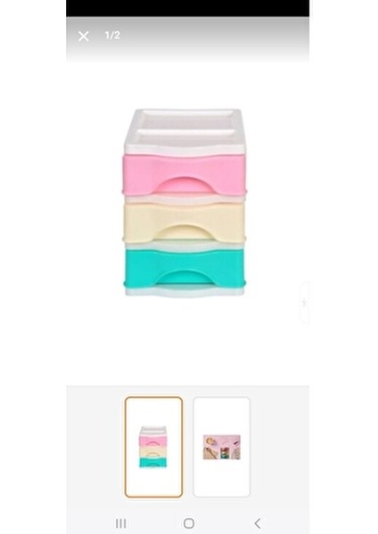 Organizer Çekmeceli 3 Lü Kare Plastik Renkli Tasarım ile Şık Düzenleme