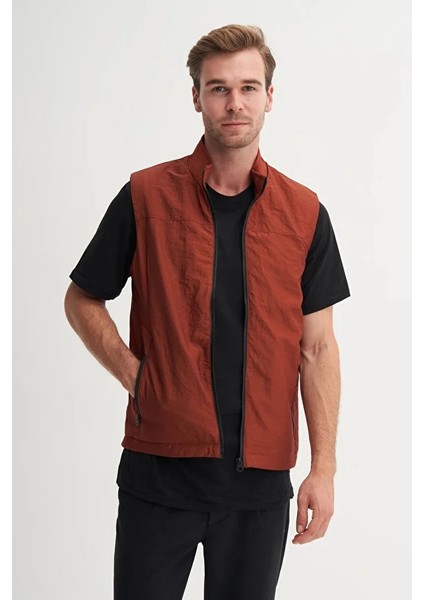 Regular Fit Baharlık Crinkle Kumaş YELEK-13285 modelleri