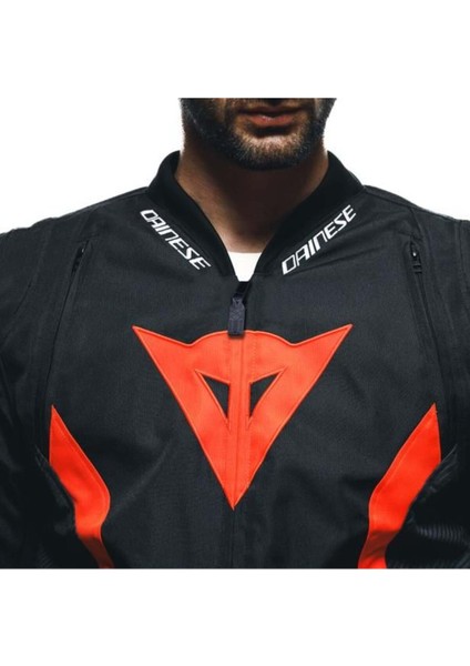 Avro 5 Black Red Fluo White Motosiklet Ceketi – Sert Omuz ve Kompozit Koruma, MotoGP Tasarım, D-Synth 350 Kumaş, Çıkarılabilir Termal Astar ile Yaz ve Kışa Uygun