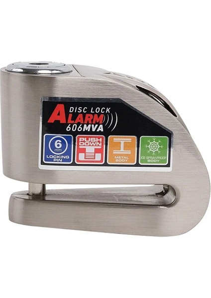 606MVA Alarmlı Motosiklet Disk Kilidi – 6 mm Metal Gövde, Suya Dayanıklı, 120 dB Alarm, 3D Sensör, Evrensel Uyum indirimleri