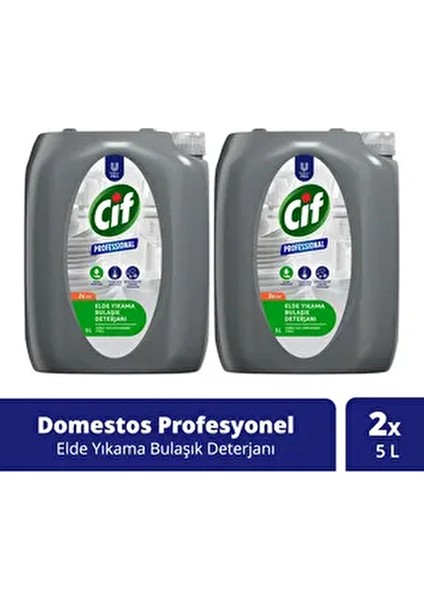 Profesyonel Bulaşık Deterjanı Elde Yıkama 5 L X2