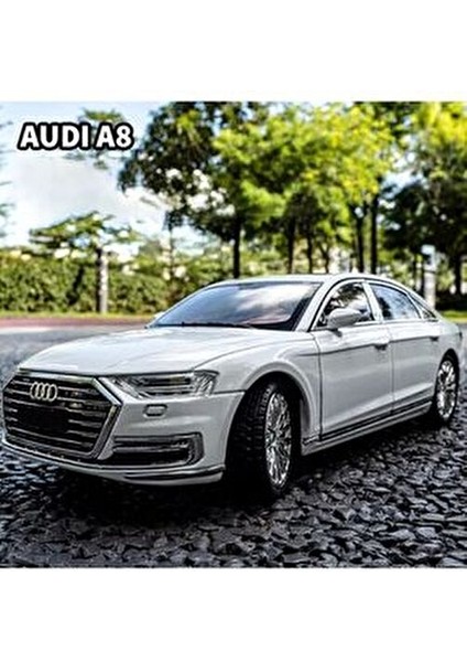 Audi A8 Araba Audi A8 Long Quattro 1:24 Diecast Metal Model Araba Koleksiyon Araba Sesli Işıklı