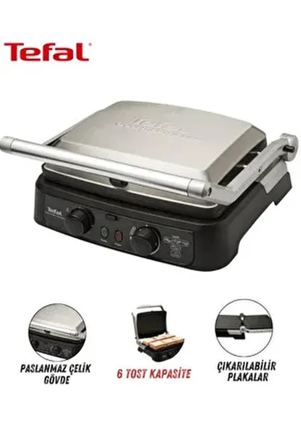 5 Kademeli Premium Izgara ve Tost Makinesi, Zaman Ayarlayıcılı, Çıkarılabilir Döküm Plaka