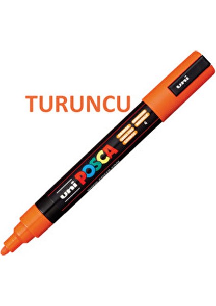 Posca Turuncu Marker Pc-5m (1.8-2.5mm) Poska PC5M Pc - 5m
