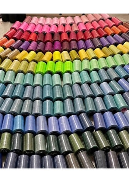 120 No Sıfır 5.000 Metre Dikiş Ipi Karışık 3 Renkli Set, %100 Polyester