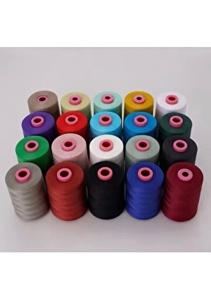 120 No Sıfır 5.000 Metre Dikiş Ipi Karışık 3 Renkli Set, %100 Polyester fırsatları