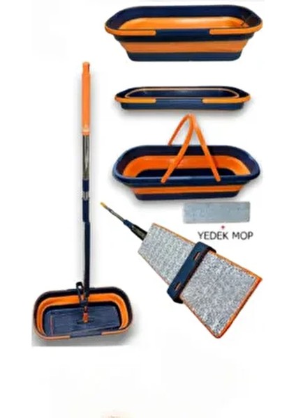 Katlanabilir ve Tekerlekli Mop Seti – 130 cm Uzun Saplı, Yedek Mop Başlıklı, Pratik Temizlik Mop Set fırsatları