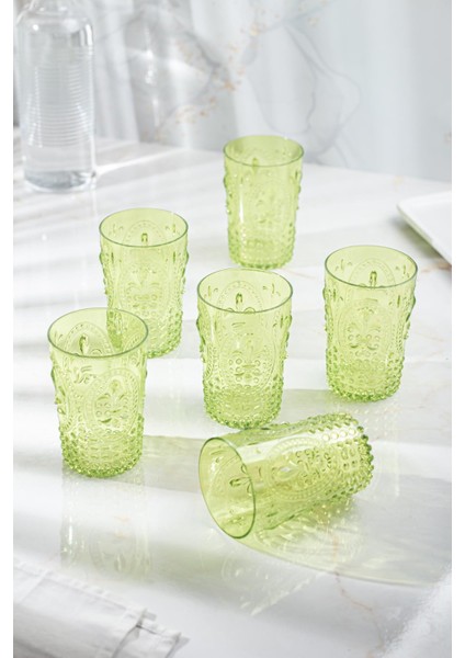Robinanka Akrilik Yeşil 6'lı Kısa Bardak & Su Meşrubat Kahve Yanı Bardağı 400 ml ( Cam Değildir ) fiyatları