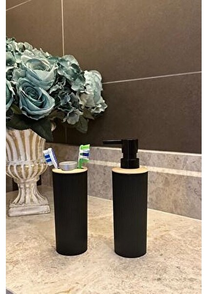 Banyo Seti, 4'lü, Yuvarlak, Siyah fırsatları