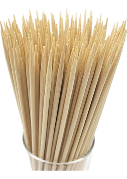 Bambu Çöp Şiş Ahşap Çubuk 100 Adet Bambu Ahşap Şiş Çubukları 25 cm 3 mm Bambu Ahşap 100 Adet Barbekü Şiş Parti Izgarası
