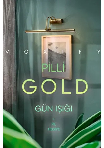 Pilli Gold Gün Işığı Kuğu Aplik Ayna Üstü Aydınlatma Duvar Tablo Aydınlatma Dekorasyon