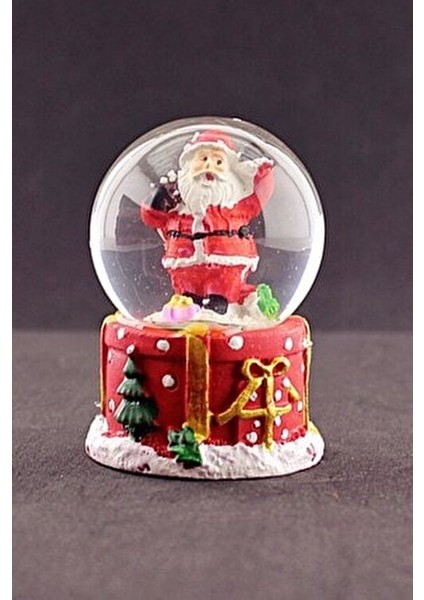 Merry Christmas Sevimli Noel Baba Temalı Mini Boy Işıklı Kar Küresi 6,5 cm 1 modelleri