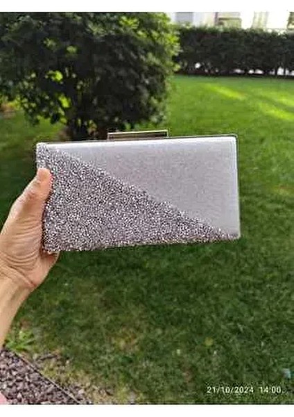 Yarım Taşlı Kutu Abiye Çanta