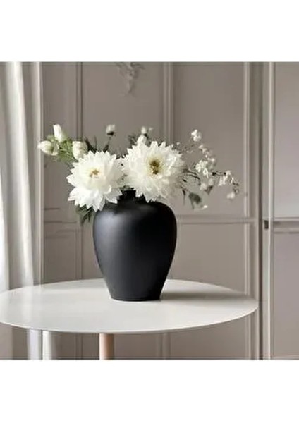 Zarif Iskandinav Tarzı Sade Seramik Mat Siyah Vazo 20 Cm(Güncellendi)