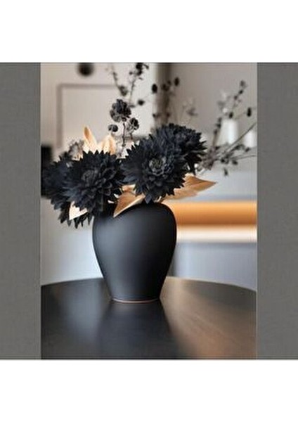 Zarif Iskandinav Tarzı Sade Seramik Mat Siyah Vazo 20 Cm(Güncellendi) modelleri
