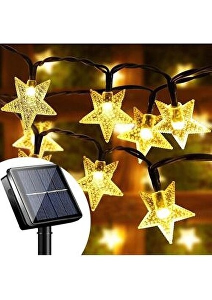 Güneş Enerjili Solar Yıldızlı 8 Fonksiyonlu 7 Metre 30 Yıldız Günışığı LED Su Geçirmez indirimleri