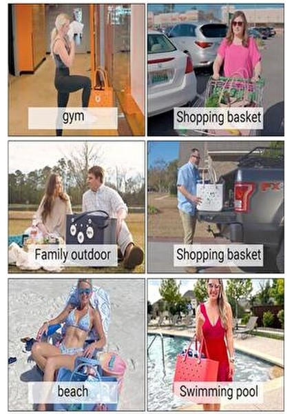 Gri Plaj Çantası Kadınlar İçin Ergonomik Tasarım Tekstil Materyal Düz Desen