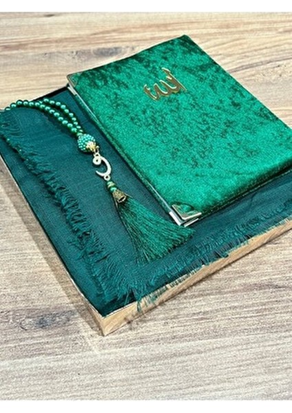 3'lü Hediyelik, Çeyizlik, Mevlütlük, Bohçalık ,gelin Bohçası Flamlı Namaz Örtüsü Yasin Tesbih Seti fiyatları