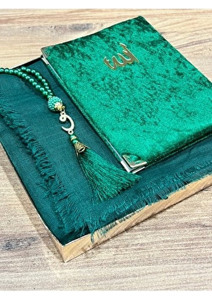 3'lü Hediyelik, Çeyizlik, Mevlütlük, Bohçalık ,gelin Bohçası Flamlı Namaz Örtüsü Yasin Tesbih Seti modelleri