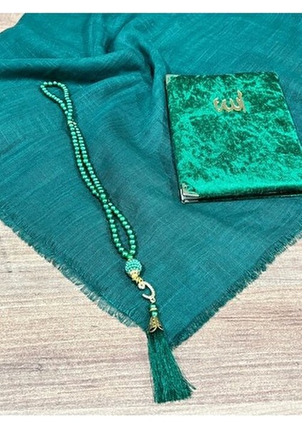 3'lü Hediyelik, Çeyizlik, Mevlütlük, Bohçalık ,gelin Bohçası Flamlı Namaz Örtüsü Yasin Tesbih Seti fırsatları