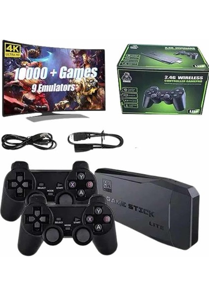 2. 4g Uyumlu Kablosuz Çift Kol Atari Retro 20000 Oyun Game Stick