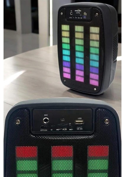 Bluetooth Hoparlör Rgb Işıklı USB Sd Kart Girişli Taşınabilir