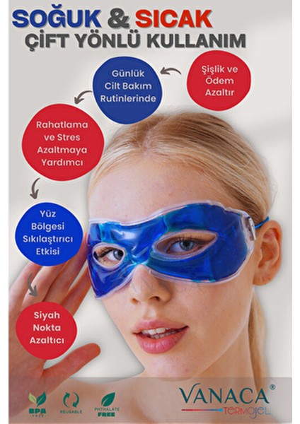 Sıcak Soğuk Termojel Buzlu Göz Maskesi, Baş ağrısı, Göz Altı Torbaları, Ödem ve Şişlik Giderici. fiyatları