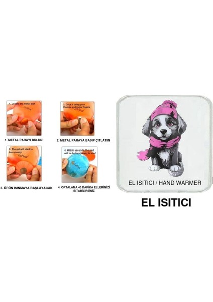 Kırmızı Bereli Köpek Cep Sobası,el Isıtıcı,sıcak Su Torbası Pvc 10X9,5CM