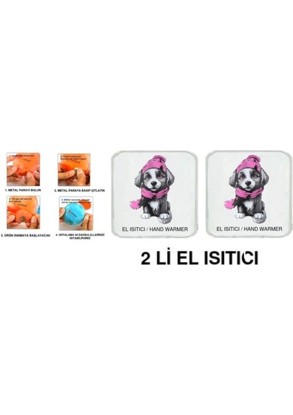 2 Adet Kırmızı Bereli Köpek Cep Sobası,el Isıtıcı,sıcak Su Torbası Pvc 10X9,5CM