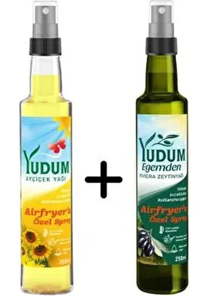 2’li Sprey Yağ Seti – Ayçiçek & Zeytinyağı (2X250 Ml) – Airfryer’a Özel