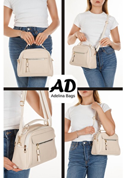 Kadın Çapraz Askılı Suni Deri El ve Omuz Çantası Üç Bölmeli Şık Tasarım fiyatları