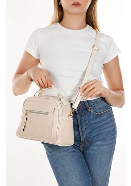 Kadın Çapraz Askılı Suni Deri El ve Omuz Çantası Üç Bölmeli Şık Tasarım fırsatları