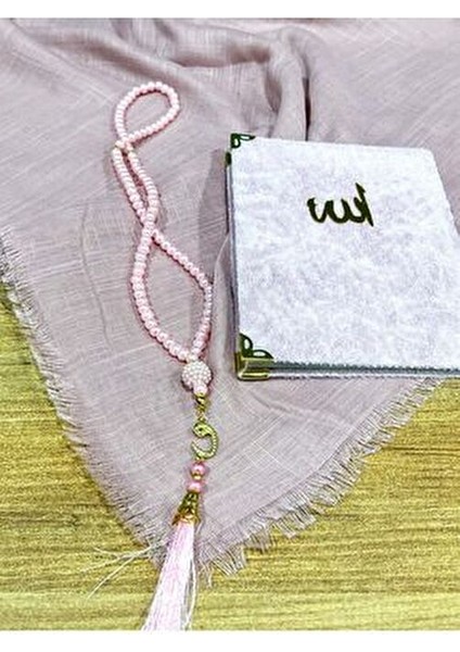 3'lü Hediyelik, Çeyizlik, Mevlütlük, Bohçalık ,gelin Bohçası Flamlı Namaz Örtüsü Yasin Tesbih Seti modelleri