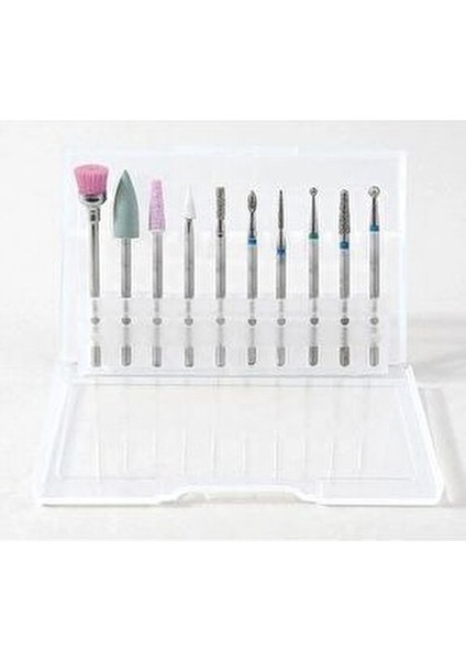 10 Parça Elmas Freze Ucu Elektrikli Törpü Makinesi Manikür Uçları 2,4mm