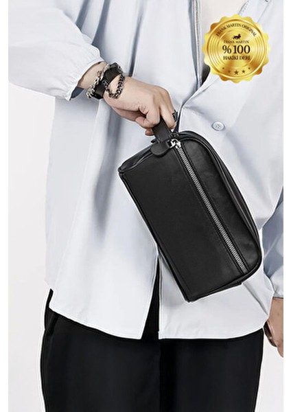 Milano Hakiki Deri Siyah Erkek El Çantası modelleri