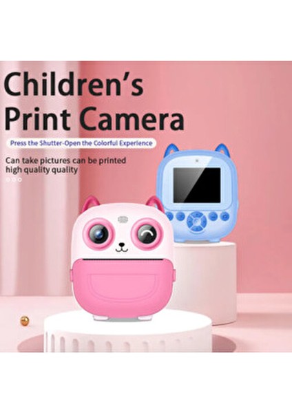 Çocuklar Için Termal Yazıcılı Dijital Fotoğraf ve Selfie Kamera Bas Çek Yazdır