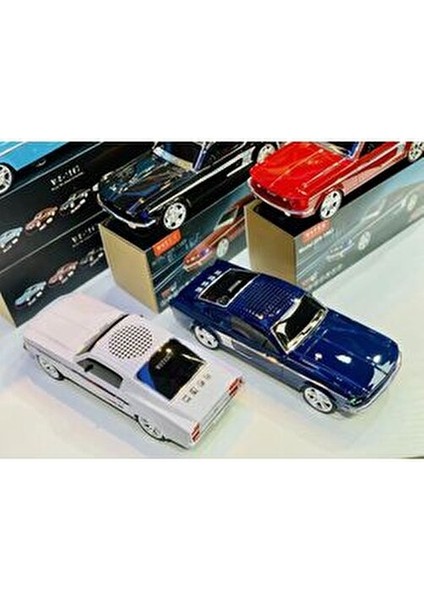 1967 Model Mastang Klasik Araba Kablosuz Bluetooth Hoparlör Speaker 10 Watt Tws Fm Radyo Sd Kart USB fiyatları