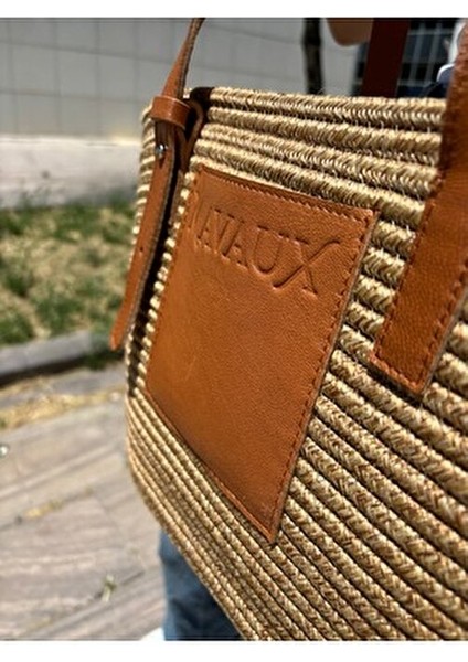 Iris Hakiki Deri İç Büzgülü Jüt Hasır Çanta Doğal Materyal ile Şık Yaz Tasarımı indirimleri