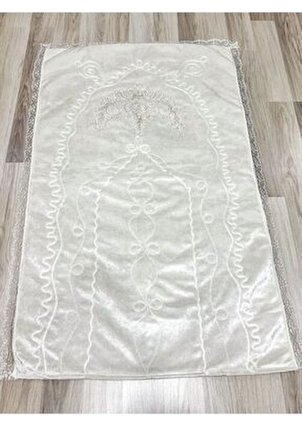 3 Adet Fransız Güpürlü Işlemeli Kadife Çeyizlik Gelin Seti Seccadesi indirimleri