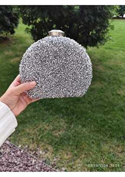 Iri Taşlı Gümüş Matara Model Abiye Çanta fırsatları