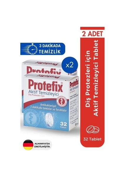 Diş Protezleri Için Temizleyici 32 Tablet (2 Adet)