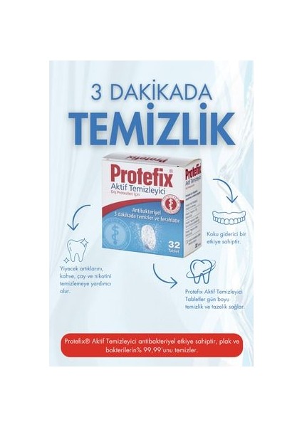 Diş Protezleri Için Temizleyici 32 Tablet (2 Adet) fiyatları
