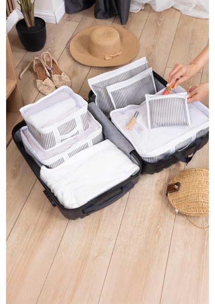 6 Parça Bavul Organizer Düzenleyici - Gri