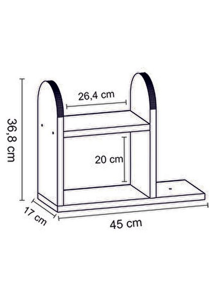 Kağıt Havluluklu Mutfak Rafı Tezgah Üstü Masa Üstü Peçetelik Raf Beyaz
