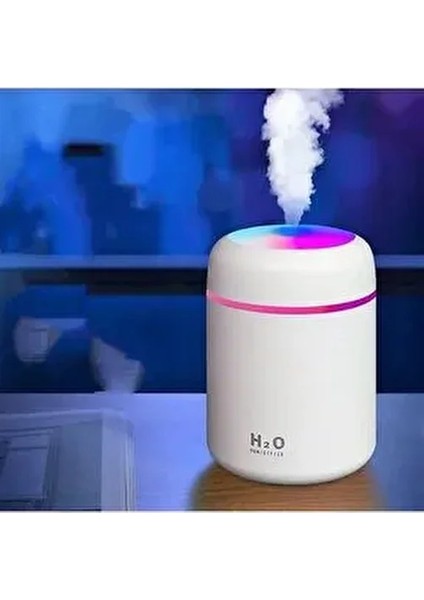 300 ml Rgb Işıklı Ulrasonik Ledli Hava Nemlendirici Buhar Makinesi ve Aroma Verici Buhardanlık