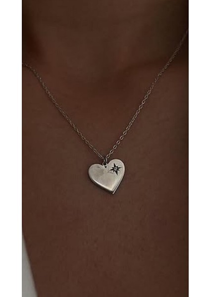 Kutuplu Kalp Kolye 925 Ayar