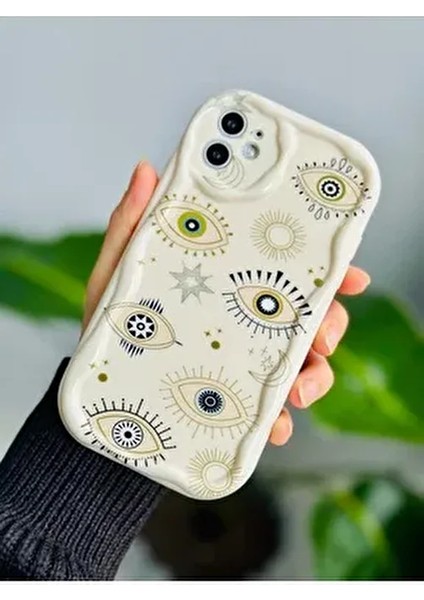 Iphone 11 Uyumlu Kenarı Dalgalı Nazar Baskı Tasarımlı Yumuşak Silikon Kılıf fiyatları